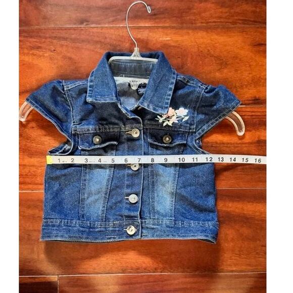 Limited Too Girls Denim Vest Jacket – Floral Embroidered Jean Vest - Picture 6 of 12
